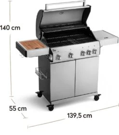 Burnhard Gas BBQ Big FRED Deluxe - 4 Branders - Incl. Keramische Infraroodbrander & Afdekhoes - Deluxe 41 Burnhard Gas BBQ Big FRED Deluxe - 4 Branders - Incl. Keramische Infraroodbrander & Afdekhoes - Deluxe -Merkloos Winkel 1063x1200 2