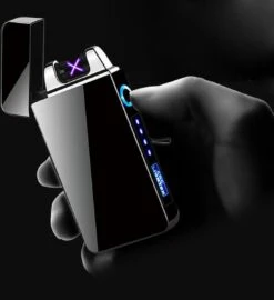 Merkloos Cuberna Elektrische Plasma USB Aansteker Met Batterij Indicator Ice Black - Wind En Storm Bestendig - Geschikt Voor Kaarsen, Vuurwerk, Sigaretten En BBQ -Merkloos Winkel 1099x1200