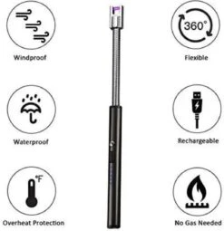 Le Cose USBurn-BBQ Aansteker-oplaadbare Aansteker Met Usb Kabel-Elektrische Plasma Aansteker-windbestendig En Buigzaam-zwart-USB-Lange Flexibele Aansteker -Merkloos Winkel 1163x1200 1