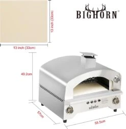Bighorn Outdoor Edelstaal Gas Pizza Oven - Draagbare Gas Barbecue - Edelstaal -Model SRGG20001 -Merkloos Winkel 1169x1200 1