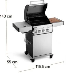 Burnhard Gas BBQ FRED JR. Deluxe - 2 Branders - Incl. Keramische Infraroodbrander & Afdekhoes - Deluxe -Merkloos Winkel 1170x1200