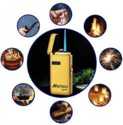 MELTAZO Elektrische Aansteker, Aansteker Gas, Electric Lighter, Gasaansteker Navulbaar, Elektronische Aansteker, Aansteker Plasma, Aansteker Vuurwerk, USB Aansteker Plasma, 2-in-1 Aansteker Voor Sigaretten Camping Kaarsen - 2023 Editie -Merkloos Winkel 1176x1200 2