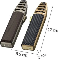 Merkloos Turbo Jetflame Aansteker - Gasbrander - Vuurwerk Torch - Crème Brûlée Brander - BBQ En Sigaren Aansteker - Windproof - Walnoothout Met Grijze Metalen Behuizing -Merkloos Winkel 1177x1200