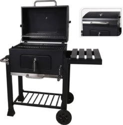 Houtskool BBQ Op Wielen + Tafel | Mat Zwart - X86000060 9 Houtskool BBQ Op Wielen + Tafel | Mat Zwart - X86000060 -Merkloos Winkel 1180x1200