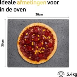 Pizzasteen BBQ Oven - Lava Van Vulkaan Etna - Barbecue Accesoires - Made In Italy - Broodbaksteen - 30x38x1.1 - VDN -Merkloos Winkel 1197x1200 10