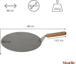 Pizzaschep 30 Cm Voor Oven Of BBQ - Rond - RVS - Met Houten Handvat -Merkloos Winkel 1200x1007