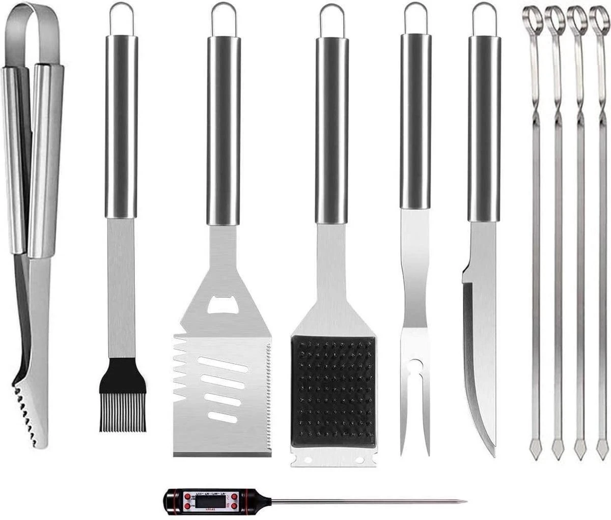 BBQ Accesoires Set Met Thermometer, Handschoenen, Bbq Tang, Bbq Borstel Van Zedar 4 BBQ Accesoires Set Met Thermometer, Handschoenen, Bbq Tang, Bbq Borstel Van Zedar - Afbeelding 2
