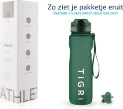 TIGR The Athlete - Drinkfles - Waterfles Met Fruit Filter - 1000ml - Groen - Met Mengbal Voor Shakes -Merkloos Winkel 1200x1068 6