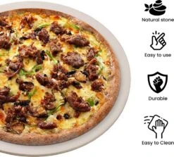 MaxxHome Pizzasteen - BBQ Steen - Pizzasteen Voor De Lekkerste Bereiding Van Een Pizza Op Jouw Barbecue Of In De Oven - Pizza Steen Rond - Medium (33 Cm) -Merkloos Winkel 1200x1084 4