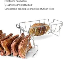 Barbecook Vlees & Ribrek - Spareribs Houder - RVS - Inox Barbecook Vlees & Ribrek - Spareribs Houder - RVS - Inox -Merkloos Winkel 1200x1114 5