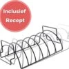 PROKING Sparerib Barbecue Rek – BBQ Accessoires – Inclusief Sparerib Recept – Anti-aanbak Lag – 35 X 19.5 X 11.5 CM -Merkloos Winkel 1200x1138 3