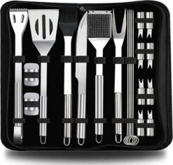 BBQ Barbecuegereedschapset- Barbecuegerei-sets - 20 Delig - Luxe RVS BBQ Accessoires - BBQ Set - BBQ Gereedschap + GRATIS Opbergtas - Barbecue | Grill | Buitenkeuken -Merkloos Winkel 1200x1143 2