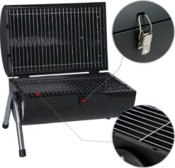 MaxxGarden BBQ - Houtskool Barbecue - Smoker Barbecue - Grilloppervlak (LxB) 38 X 52 Cm - Met Dubbel Grill Vlak - Zwart -Merkloos Winkel 1200x1148