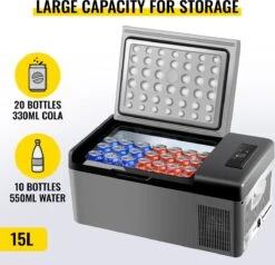 VEVOR - Coolbox - Koelbox 15L - Elektrische Coolbox - Draagbare Mini Koelkast - Draagbare Auto Vriezer 12/24Volt -Merkloos Winkel 1200x1155 3