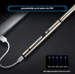 Oplaadbare Lange Dunne Elektrische Aansteker - Duurzame Plasma Aansteker - Inclusief Cadeauverpakking - BBQ – Kaarsen – Zilver -Merkloos Winkel 1200x1170 1