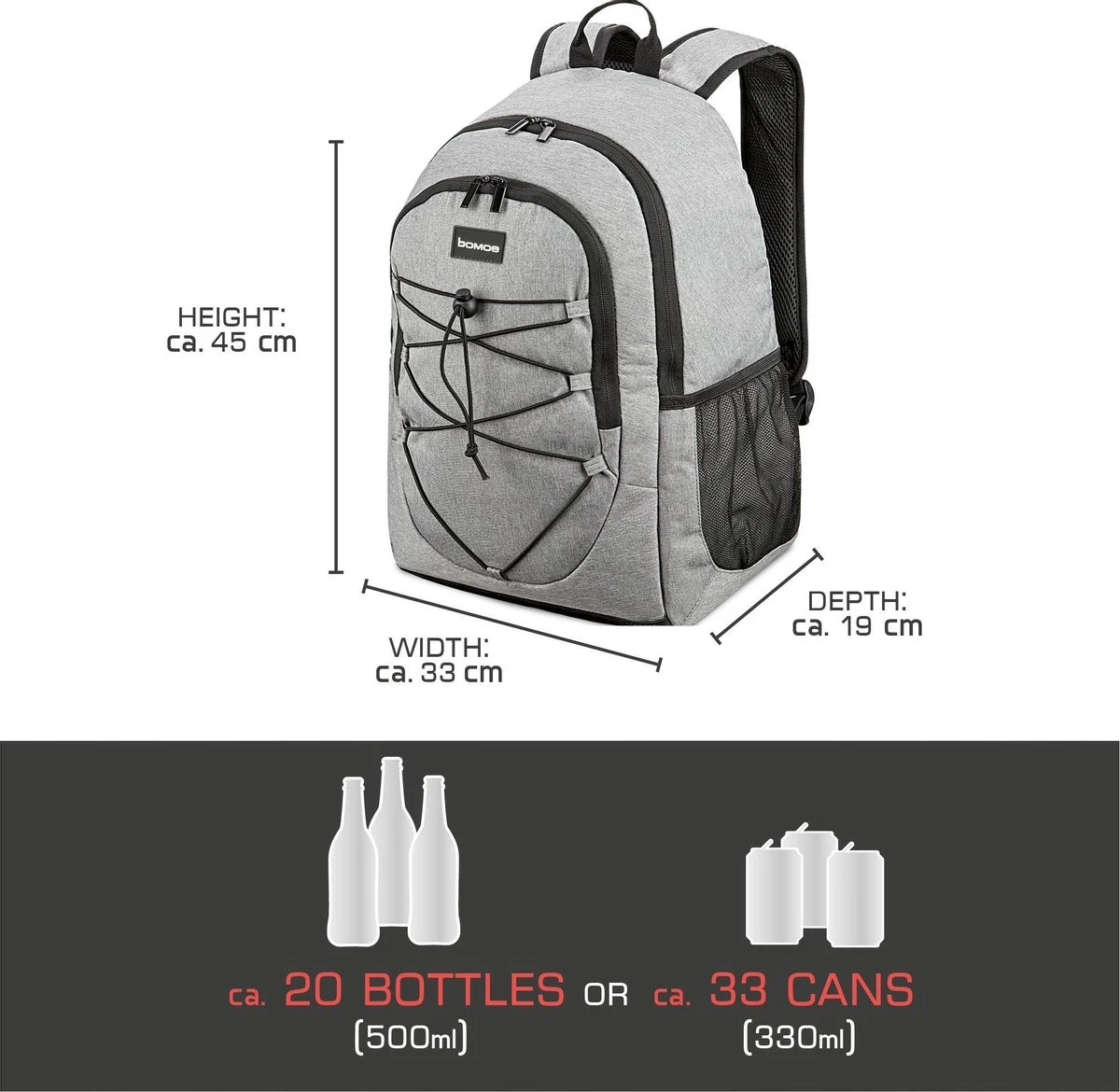Bomoe Koeltas Rugzak IceBreezer KR45 Koelrugzak Grijs 45x19x33 Cm - 25 Liter 4 Bomoe Koeltas Rugzak IceBreezer KR45 Koelrugzak Grijs 45x19x33 Cm - 25 Liter - Afbeelding 2