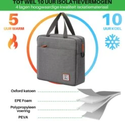 Brisby 4 Laags Geïsoleerde Koeltas - Lunchtas 7 Liter - Donkergrijs -Merkloos Winkel 1200x1178 1