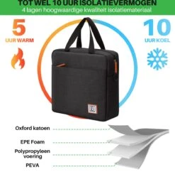 Brisby 4 Laags Geïsoleerde Koeltas - Lunchtas 7 Liter - Zwart -Merkloos Winkel 1200x1178 9