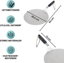 Nowad Pizzaschep RVS Rond - 30,5 Cm - PVC Handvat -Merkloos Winkel 1200x1179 2