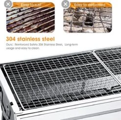 Uten - Houtskoolbarbecue - Opvouwbare Barbecue - Houtskoolbarbecues - Draagbare Camping Barbecue - 430 Roestvrij Staal Grill BBQ - 5-10 Persoon Tuin Buitenfeest - Zilver -Merkloos Winkel 1200x1184 1