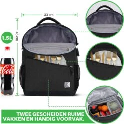 Brisby 4 Laags Geïsoleerde Koeltas Rugzak - 25 Liter - Met Handige Vakken Voor Bestek En Essentials - Waterafstotend Materiaal - Zwart 16 Brisby 4 Laags Geïsoleerde Koeltas Rugzak - 25 Liter - Met Handige Vakken Voor Bestek En Essentials - Waterafstotend Materiaal - Zwart -Merkloos Winkel 1200x1196 3