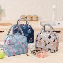 Koeltas - Lunchtas - Volwassenen En Kinderen - Compact & Handig: Zomer - Picknick -School - Lunch - Werk - Blauw Flamingo -Merkloos Winkel 1200x1198 12