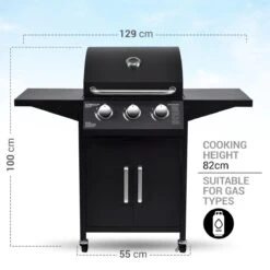 MaxxGarden Gas Barbecue - 3 Branders - Incl. Gratis BBQ Set -Merkloos Winkel 1200x1200 1