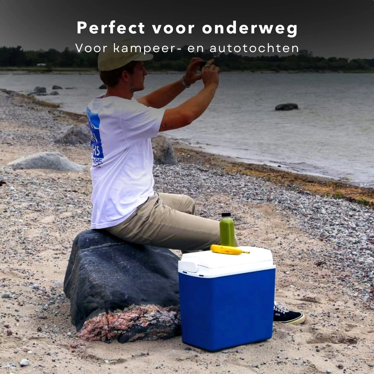 Cheqo® Elektrische Koelbox Voor Auto - 12V - 24L - Blauw - Autostekker - Afneembaar Deksel & Handvat - 2.2kg - 40x24x39cm 4 Cheqo® Elektrische Koelbox Voor Auto - 12V - 24L - Blauw - Autostekker - Afneembaar Deksel & Handvat - 2.2kg - 40x24x39cm - Afbeelding 2