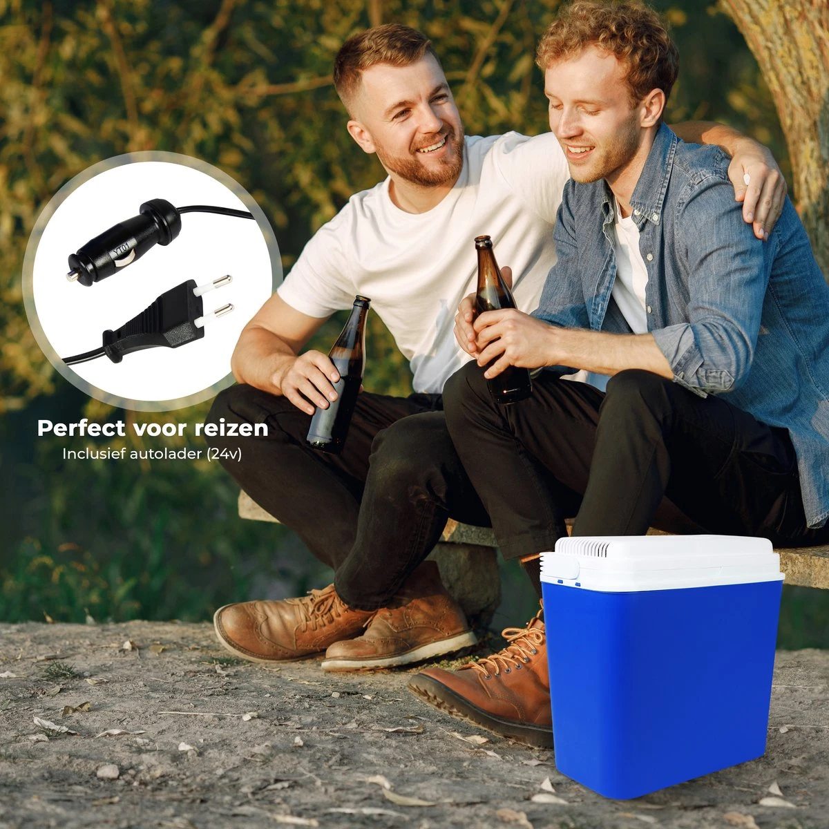 Niceey Thermo Elektrische Koelbox - 24 Liter - Koelbox Elektrisch 12v 230 Volt - Coolbox - Koelt & Verwarmt - Blauw 5 Niceey Thermo Elektrische Koelbox - 24 Liter - Koelbox Elektrisch 12v 230 Volt - Coolbox - Koelt & Verwarmt - Blauw - Afbeelding 3