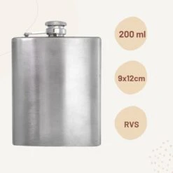 Merkloos Premium RVS Heupfles Met Schroefdop - 200 Ml - 12x9cm -Merkloos Winkel 1200x1200 1182