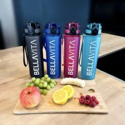 BELLAVITA Drinkfles - Zwart - Waterfles - Drinkfles Volwassenen - Drinkfles Kinderen - Drinkfles 1 Liter - Fles - 1 Liter - 1000ml - Tritan - Fruitfilter- BPA-vrij - 100% Lekvrij -Merkloos Winkel 1200x1200 1184