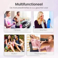 Splash® - Luxe Drinkfles - Motivatie Waterfles - Water Bottle - Waterfles 1 Liter - Bidon- Motivatie Drinkfles - Tijdmarkering - Fruitfilter- Paars/Blauw - Inc. KOOK E-BOOK! -Merkloos Winkel 1200x1200 1210