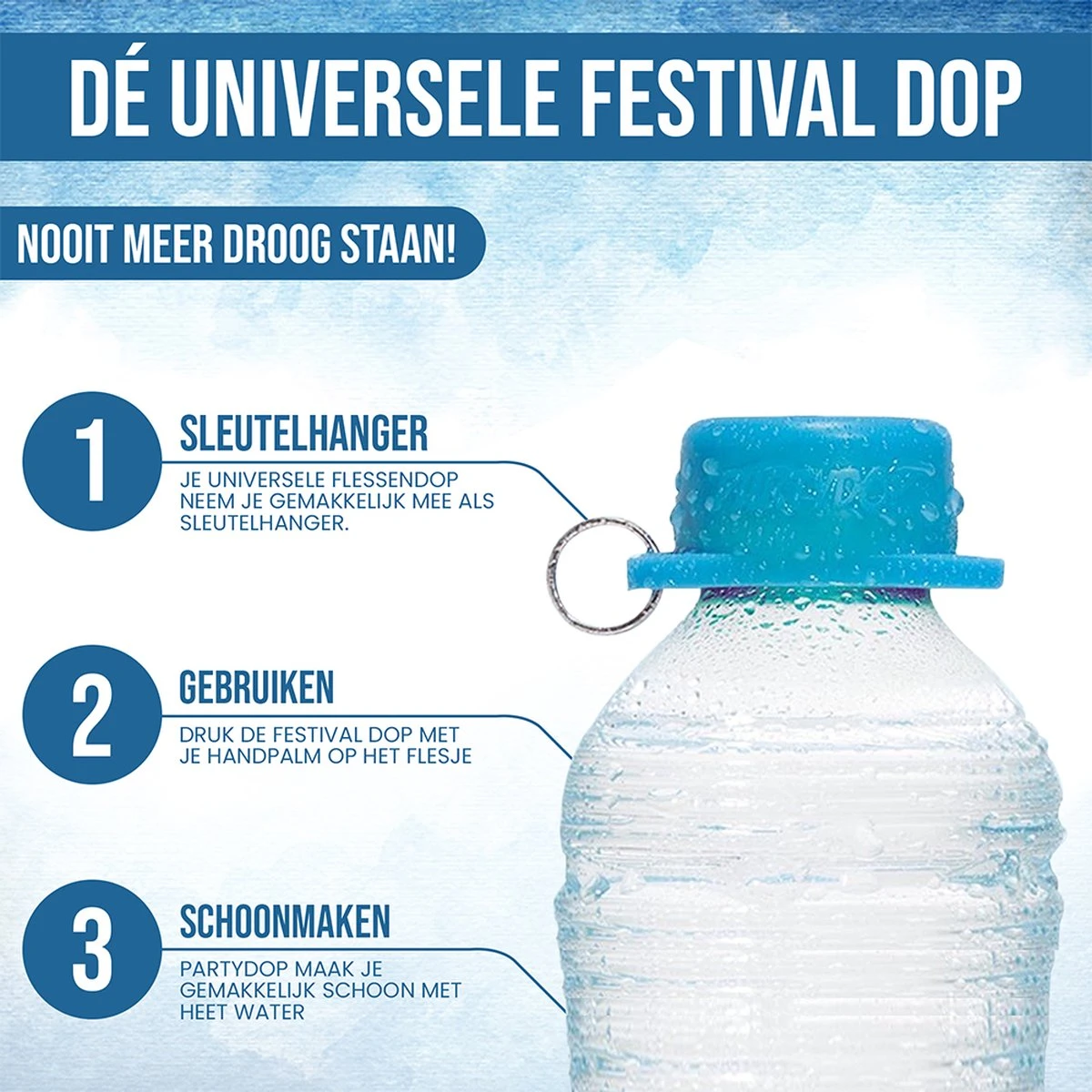 Partydop Universele Flessendop - Festival Dop - Flessendop Voor Waterflesjes - Mint Green 5 Partydop Universele Flessendop - Festival Dop - Flessendop Voor Waterflesjes - Mint Green - Afbeelding 3