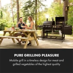 Klarstein Kingsville Double Barbecue - Houtskool- En Gasbarbecue - Smoker BBQ - Inclusief Deksels En Thermometer - Met 2 Roosters - Zwart -Merkloos Winkel 1200x1200 167