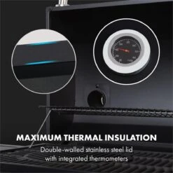 Klarstein Kingsville Double Barbecue - Houtskool- En Gasbarbecue - Smoker BBQ - Inclusief Deksels En Thermometer - Met 2 Roosters - Zwart -Merkloos Winkel 1200x1200 171