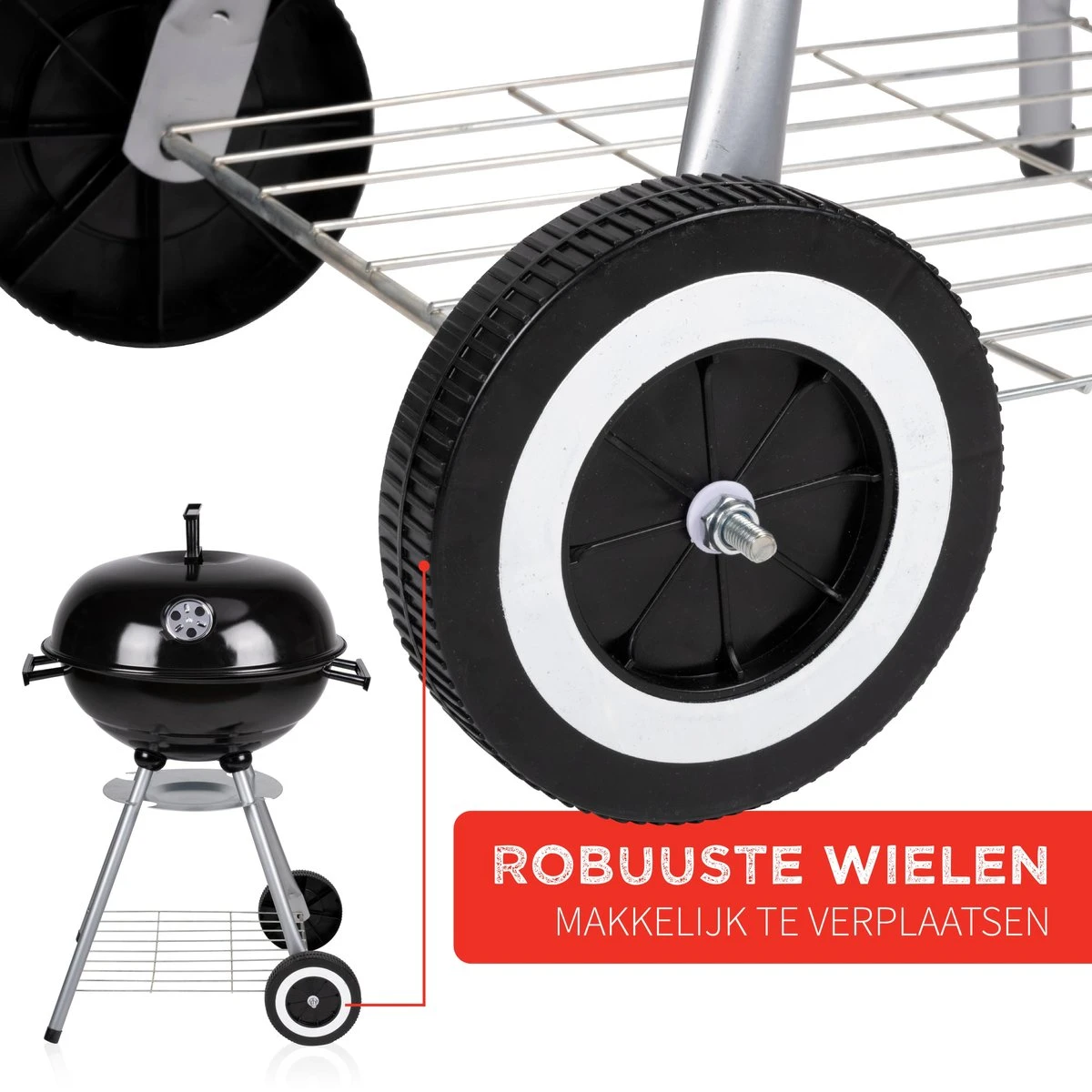BBQ Collection Houtskoolbarbecue - Kogelbarbecue 45 X 60 Centimeter - Ronde Barbecue - Barbecue Op Wielen - Zwart - Metaal 13 BBQ Collection Houtskoolbarbecue - Kogelbarbecue 45 X 60 Centimeter - Ronde Barbecue - Barbecue Op Wielen - Zwart - Metaal - Afbeelding 11