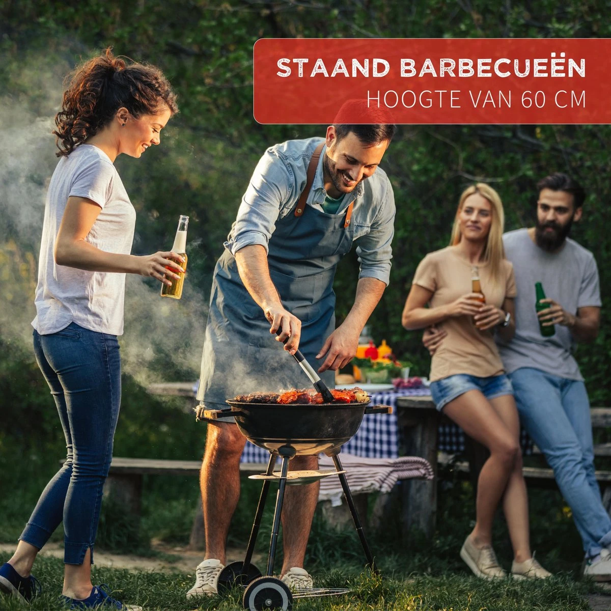 BBQ Collection Houtskoolbarbecue - Kogelbarbecue 45 X 60 Centimeter - Ronde Barbecue - Barbecue Op Wielen - Zwart - Metaal 17 BBQ Collection Houtskoolbarbecue - Kogelbarbecue 45 X 60 Centimeter - Ronde Barbecue - Barbecue Op Wielen - Zwart - Metaal - Afbeelding 15