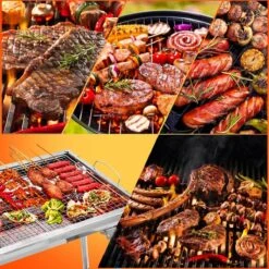 Uten - Houtskoolbarbecue - Opvouwbare Barbecue - Houtskoolbarbecues - Draagbare Camping Barbecue - 430 Roestvrij Staal Grill BBQ - 5-10 Persoon Tuin Buitenfeest - Zilver -Merkloos Winkel 1200x1200 208