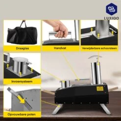 Vevor® Pizza Oven - Professionele Pizza Oven - Buitenkeuken - Pizza Gourmet - Barbecue - RVS - Tot 600°C - Met Draagtas -Merkloos Winkel 1200x1200 266