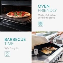 Navaris Pizzasteen XL Voor Oven En Barbecue - Rechthoekige Pizzaplaat 38 X 30 Cm - Inclusief Receptenboek - Keramisch Geglazuurd - Zwart -Merkloos Winkel 1200x1200 318