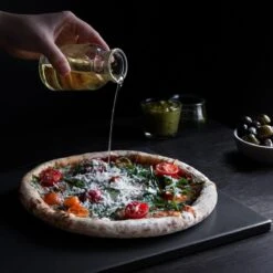 Navaris Pizzasteen XL Voor Oven En Barbecue - Rechthoekige Pizzaplaat 38 X 30 Cm - Inclusief Receptenboek - Keramisch Geglazuurd - Zwart -Merkloos Winkel 1200x1200 320