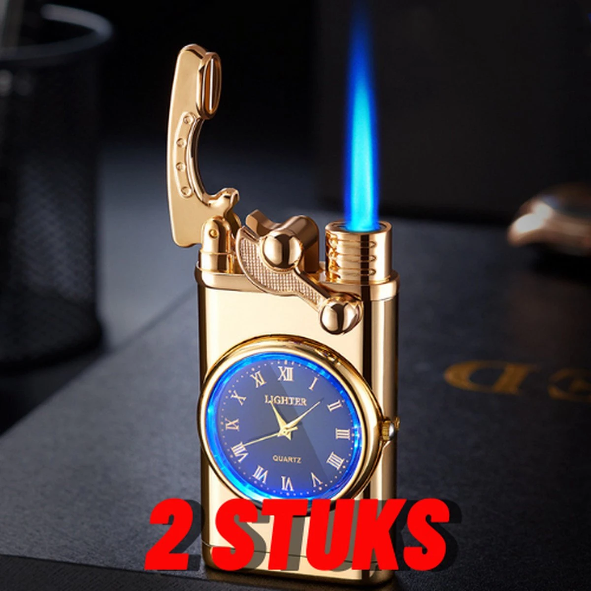 Flametimer Exclusieve Aansteker Met Horloge, 2 Stuks Willekeurig, Winddichte Draagbare Kaars Aansteker Voor Kaars Koken BBQ, Vuurwerk, Zak Zaklamp Aansteker Met Geschenkdoos, Cool Gift 3 Flametimer Exclusieve Aansteker Met Horloge, 2 Stuks Willekeurig, Winddichte Draagbare Kaars Aansteker Voor Kaars Koken BBQ, Vuurwerk, Zak Zaklamp Aansteker Met Geschenkdoos, Cool Gift