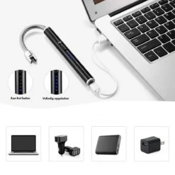 Oplaadbare Lange Elektrische Aansteker Buigbaar - Buigbare Aansteker - Duurzame Plasma Aansteker - Inclusief Cadeauverpakking - BBQ - Kaarsen - Zwart -Merkloos Winkel 1200x1200 389