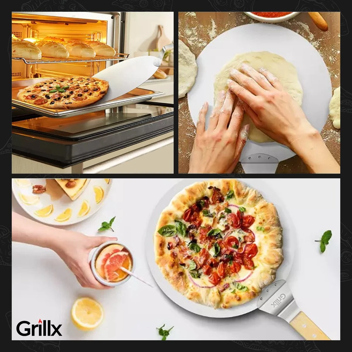 GrillX Pizzaschep Met Pizzasnijder - 30cm - In Luxe Doos - Pizzaspatel Voor BBQ & Oven - BBQ Accesoires Gereedschap 9 GrillX Pizzaschep Met Pizzasnijder - 30cm - In Luxe Doos - Pizzaspatel Voor BBQ & Oven - BBQ Accesoires Gereedschap - Afbeelding 7