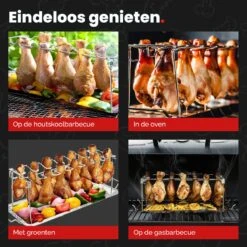 GrillX Kippenvleugelhouder - Kiphouder Voor BBQ & Oven - RVS - BBQ Accesoires -Merkloos Winkel 1200x1200 463