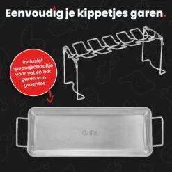 GrillX Kippenvleugelhouder - Kiphouder Voor BBQ & Oven - RVS - BBQ Accesoires -Merkloos Winkel 1200x1200 464