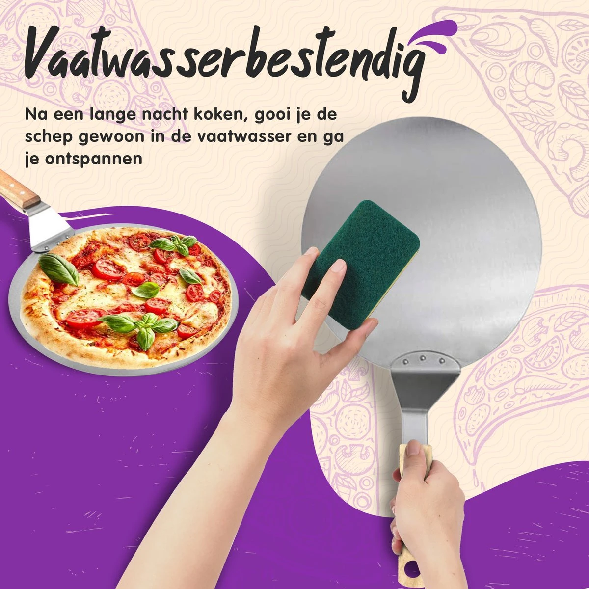 Nowad Pizzaschep RVS Rond Voor BBQ En Oven - 30,5 Cm - Pizzaspatel - Taartschep - Houten Handvat - Ophangbaar - Rond - Vaatwasbestendig - Keukenaccessoires 13 Nowad Pizzaschep RVS Rond Voor BBQ En Oven - 30,5 Cm - Pizzaspatel - Taartschep - Houten Handvat - Ophangbaar - Rond - Vaatwasbestendig - Keukenaccessoires - Afbeelding 11