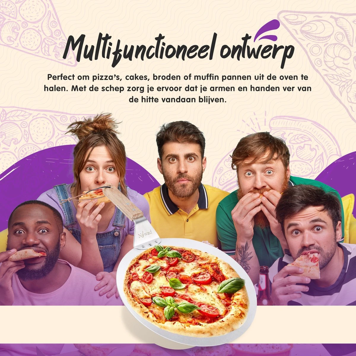 Nowad Pizzaschep RVS Rond Voor BBQ En Oven - 30,5 Cm - Pizzaspatel - Taartschep - Houten Handvat - Ophangbaar - Rond - Vaatwasbestendig - Keukenaccessoires 14 Nowad Pizzaschep RVS Rond Voor BBQ En Oven - 30,5 Cm - Pizzaspatel - Taartschep - Houten Handvat - Ophangbaar - Rond - Vaatwasbestendig - Keukenaccessoires - Afbeelding 12