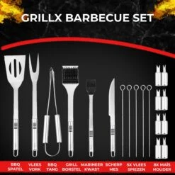 GrillX Barbecue Gereedschap Set - 19-delig - Inclusief Luxe Draagtas - BBQ Accesoires - Gereedschapset -Merkloos Winkel 1200x1200 508