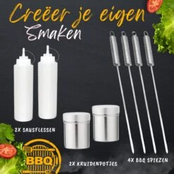 BBQ Gereedschapset - Opbergtas - BBQ Accessoires - BBQ Tang - BBQ Set - BBQ Borstel - BBQ Gereedschap - Roestvrij Staal -Merkloos Winkel 1200x1200 522